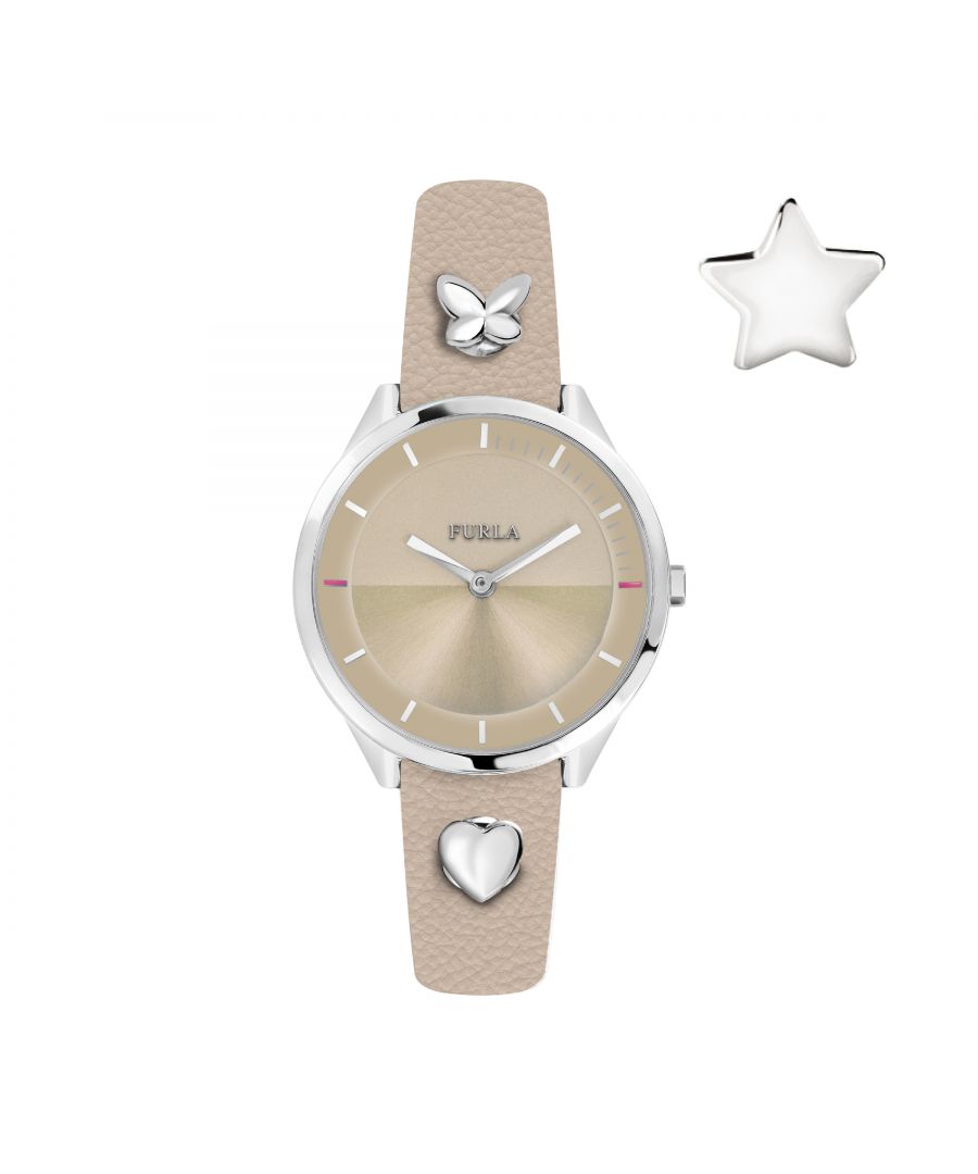 furla womens pin beige dial ladies watch r4251102540 - cream leather - one size