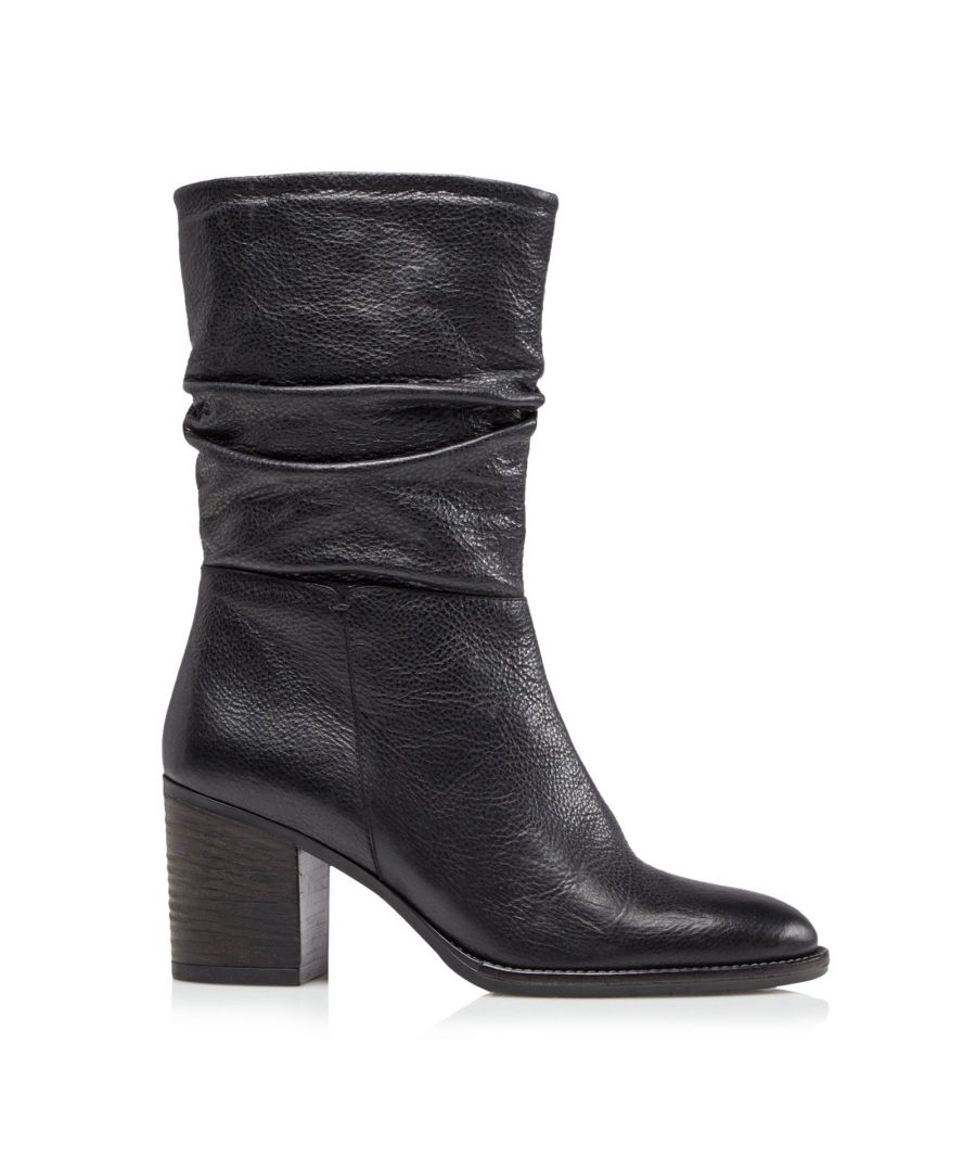 Invest in versatile footwear with the Rosa calf boots from Dune London. Featuring a slouch design for a soft and comfortable fit. Secured with a side zip and sitting on a mid-block heel.