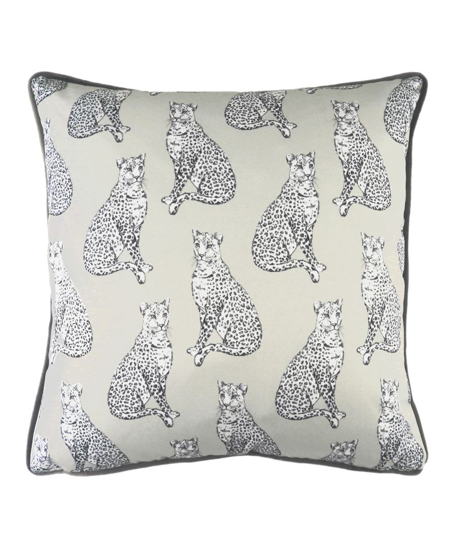 Bring the African jungle to your interior with this Safari inspired cushion. With a beautiful printed design of one of Africa's big 5, this cushion will sit perfect within any contemporary home with its greyscale colour palette and soft piped edging.