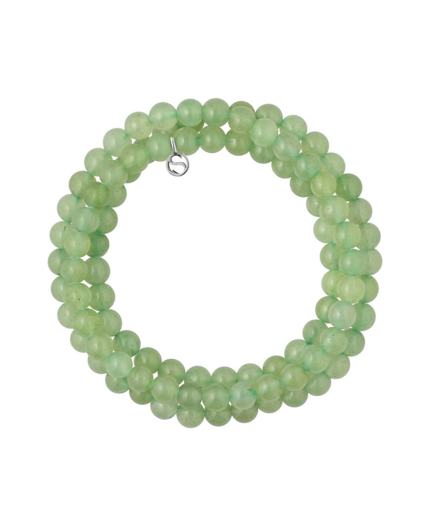 Bracelet Triple Row AVENTURINE- Sterling Silver 925 Thousandths Ferrules | HR® elasticated - High Resistance | Manufactured in our French Workshop | Delivered with our prestige box and a certificate of warranty & authenticity