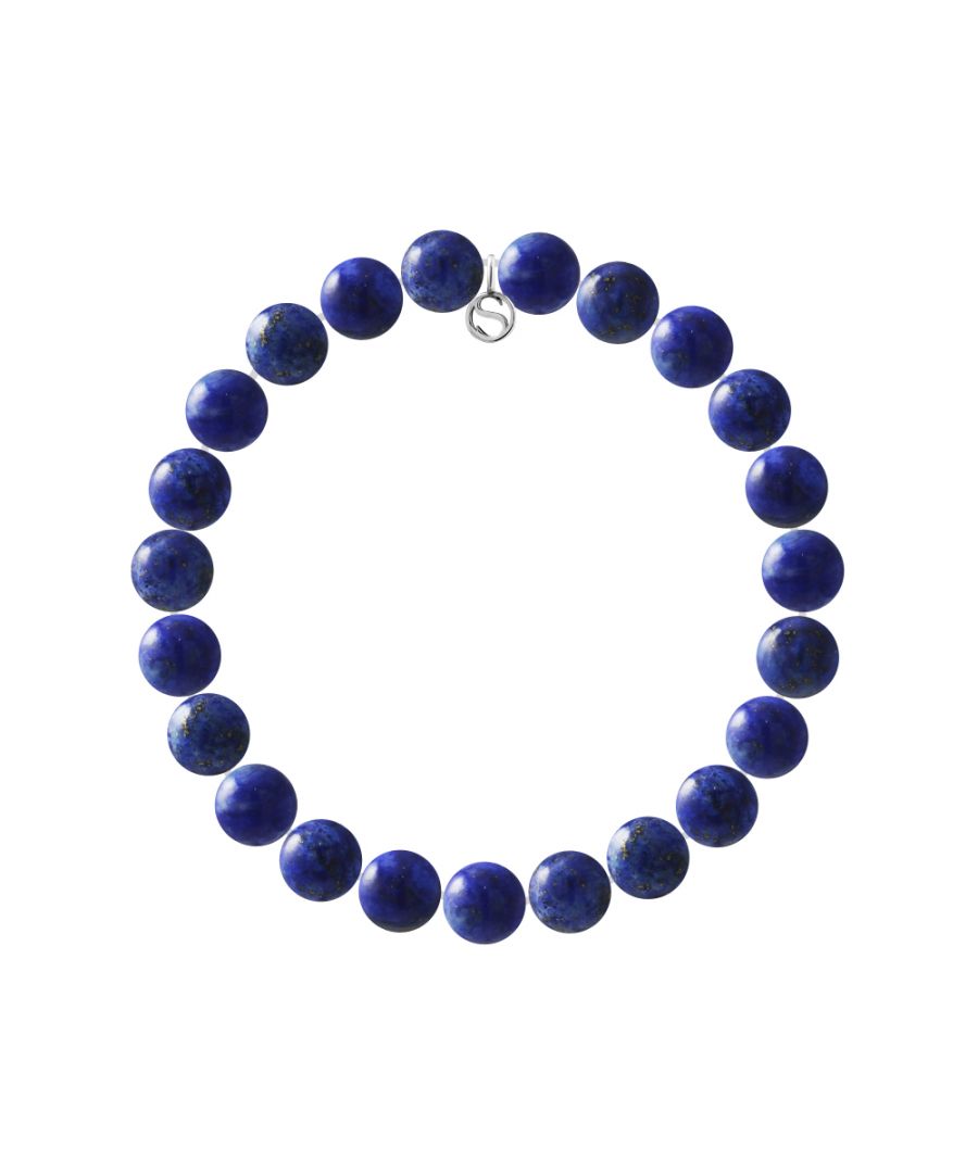 Bracelet - Lapiz Lazuli- Sterling Silver 925 Thousandths Ferrules | HR® elasticated - High Resistance | Manufactured in our French Workshop | Delivered with our prestige box and a certificate of warranty & authenticity