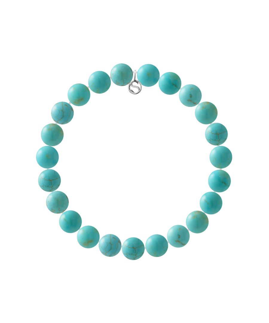 Bracelet - TURQUOISE- Sterling Silver 925 Thousandths Ferrules | HR® elasticated - High Resistance | Manufactured in our French Workshop | Delivered with our prestige box and a certificate of warranty & authenticity