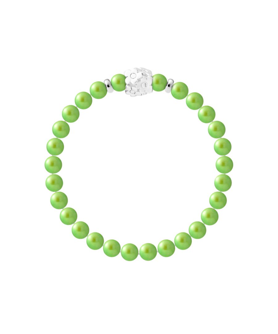 Bracelet Pure Gem | Freshwater Quality AA - Color LIME | Ferrules 
