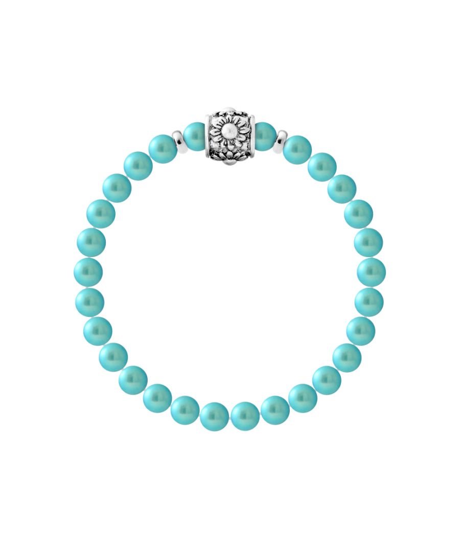 Bracelet Pure Gem | Freshwater Quality AA - Color TURQUOISE BLUE | Ferrules 