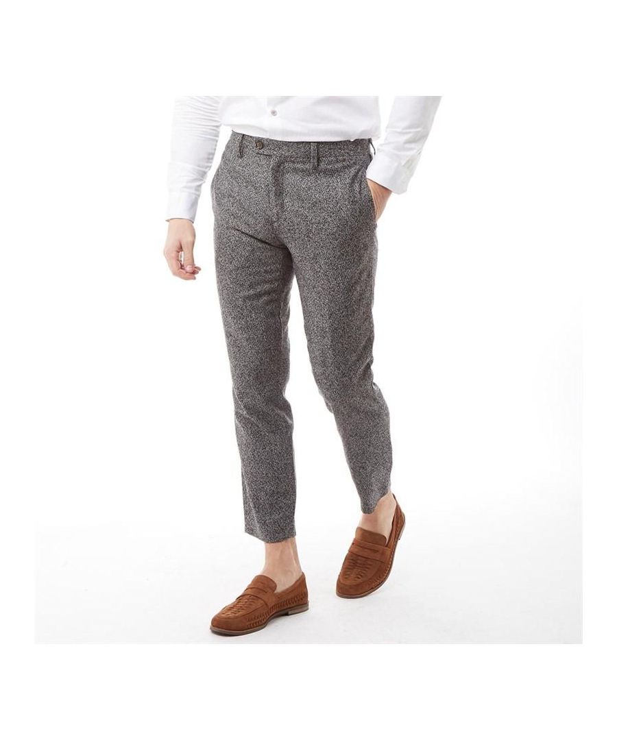 Slim Semi Plain Wool Trousers