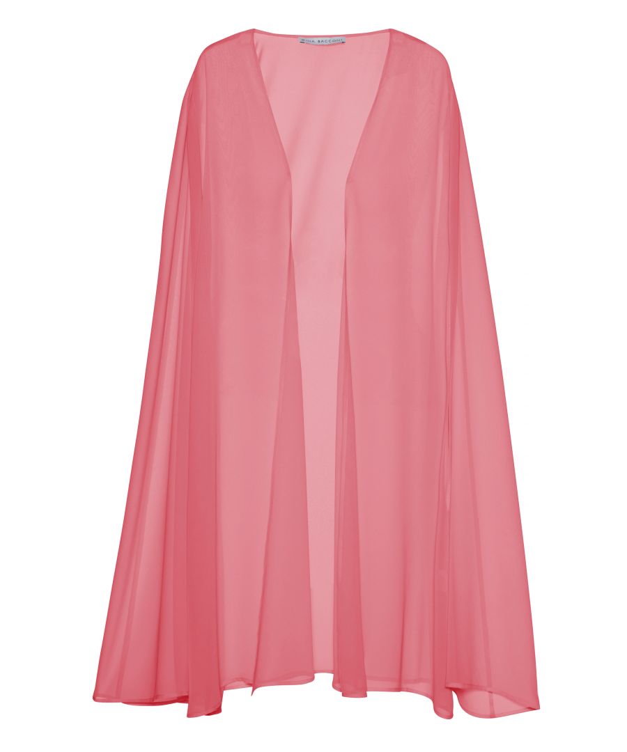 Image for Gina Bacconi Chiffon Cape in Red