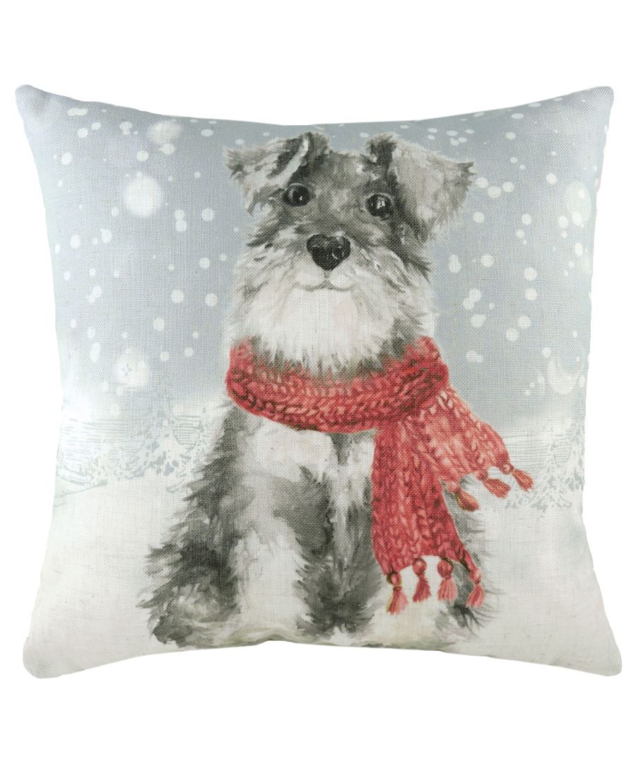 Add some character to your home with this lovely hand painted snowy animal cushion. The sweet animal wrapped up with winter accessories is sure to make you smile and bring a sense of cosiness, pair with other neutral soft furnishings to allow this design to take centre stage or place it perfectly into your festive interior.