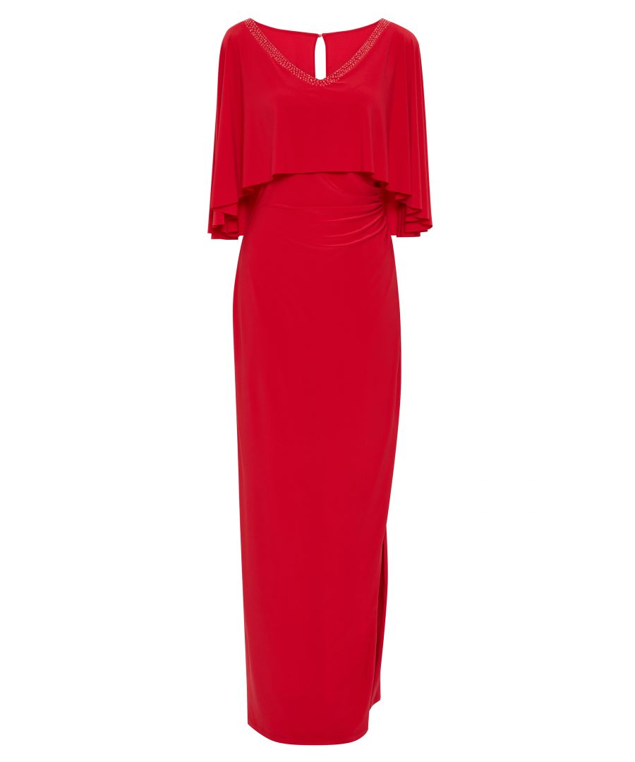 Image for Gina Bacconi Keana Jersey Maxi Dress in Red