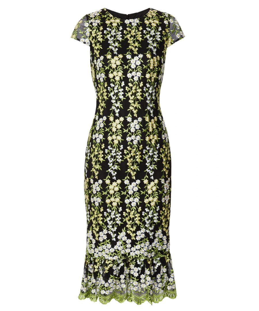 Image for Gina Bacconi Beretta Embroidered Dress in Multicolour