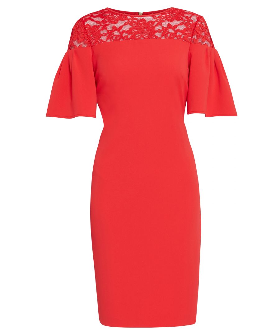 Gina Bacconi Leena Crepe Dress in Red