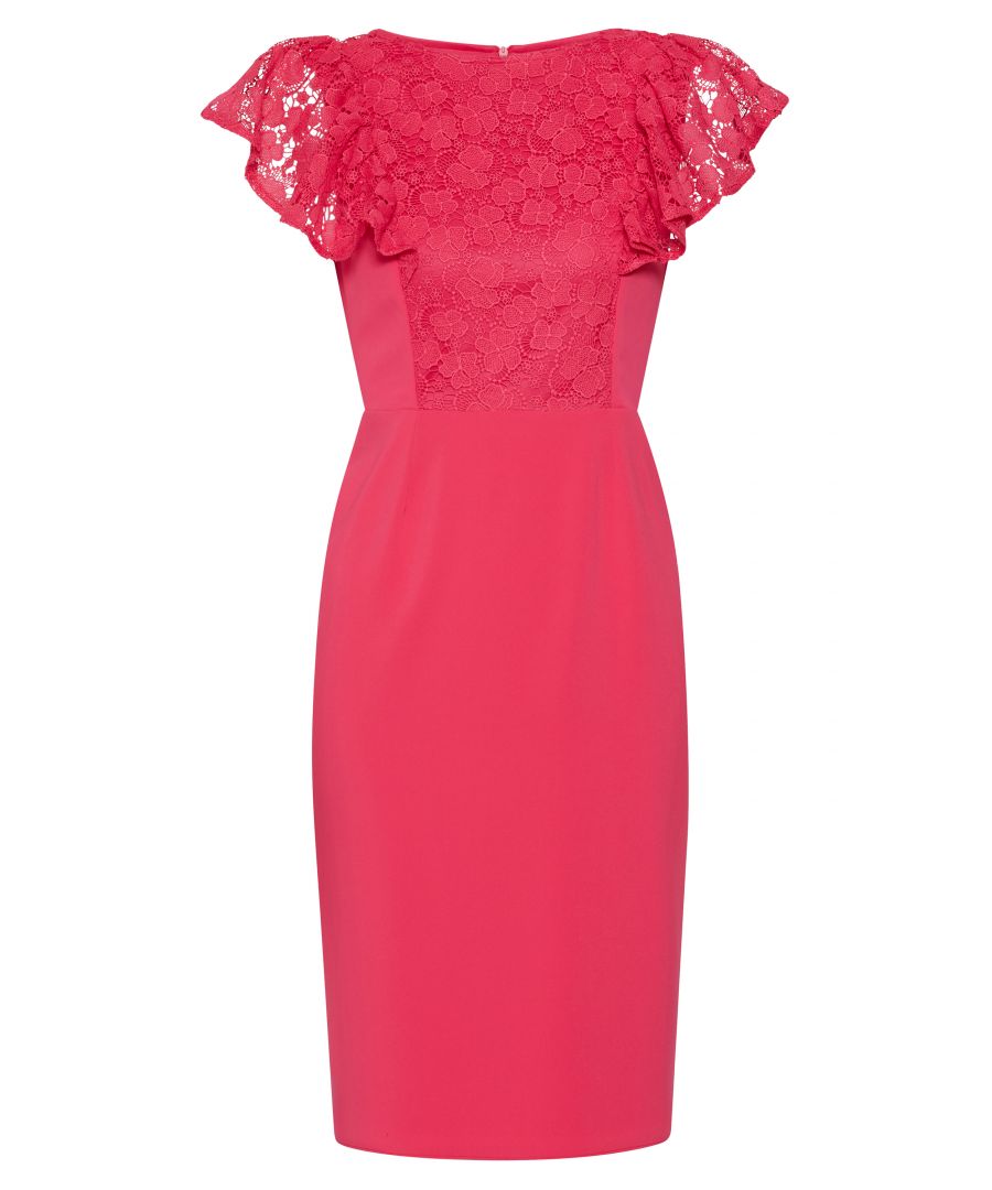 Image for Gina Bacconi Brandi Moss Crepe Dress in Pink