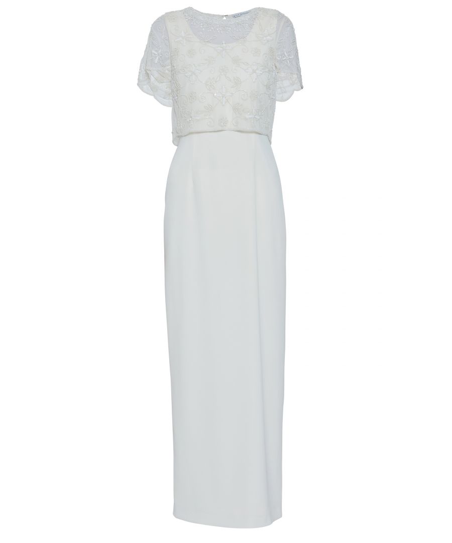Image for Gina Bacconi Jendra Beaded Overtop and  Maxi Dress in Cream