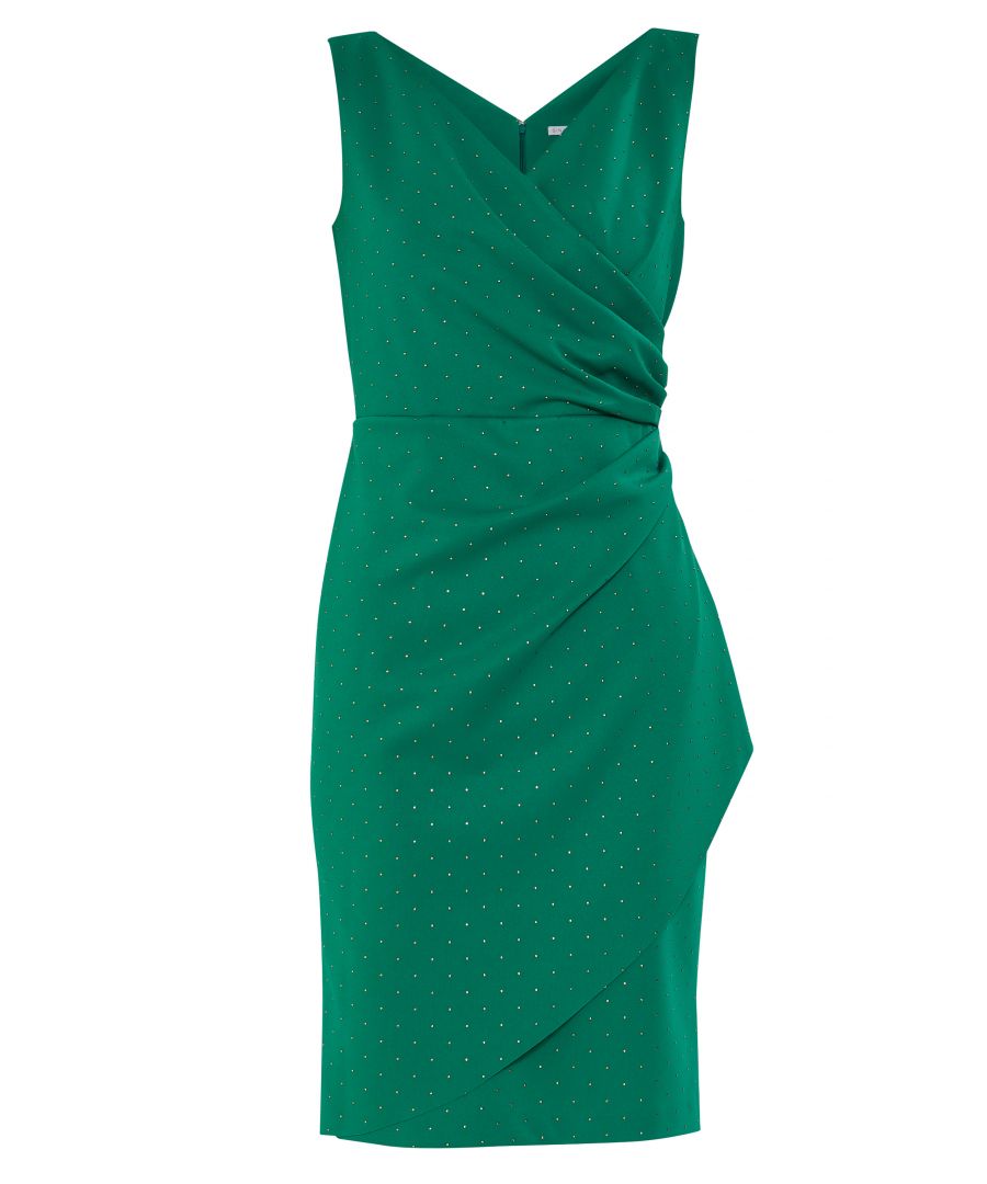 Image for Gina Bacconi Tessie Stud  Wrap Dress in Green