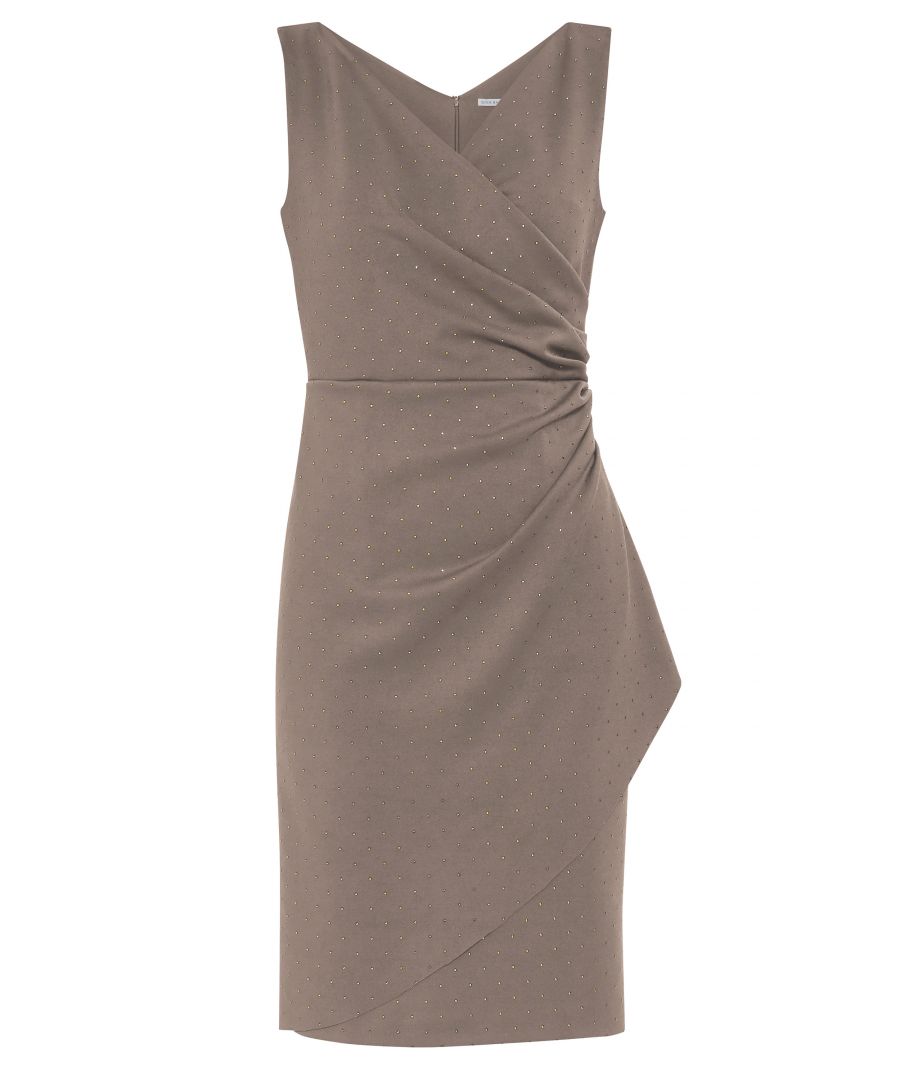 Image for Gina Bacconi Tessie Stud  Wrap Dress in Beige