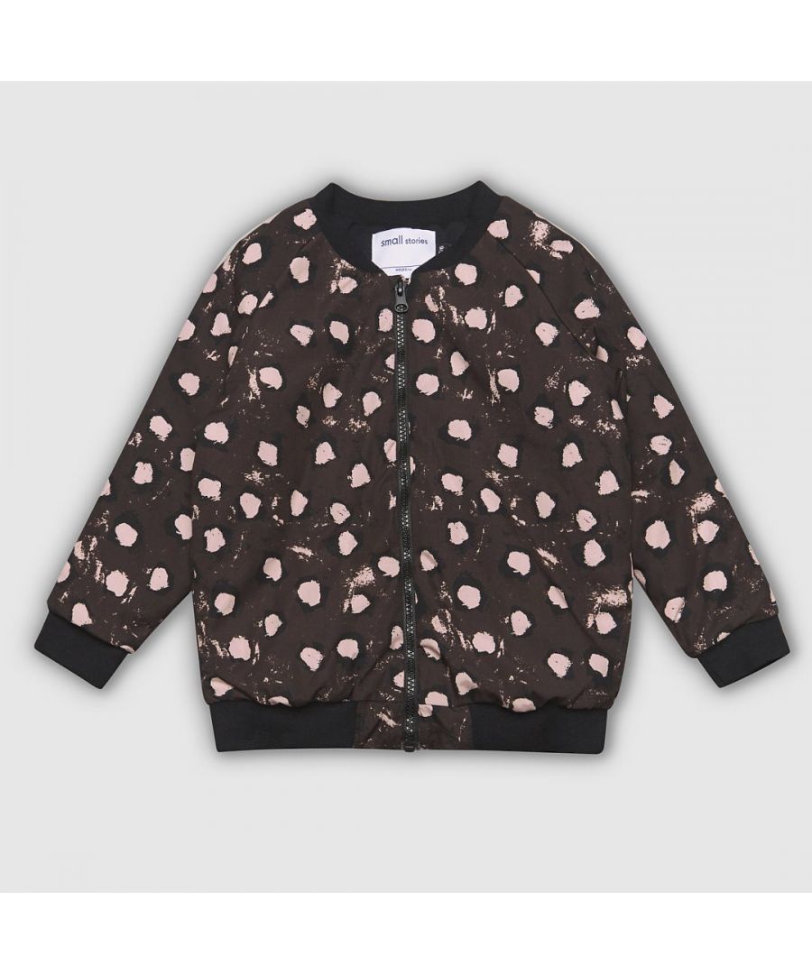 Image for Brown painted dot zip bomber