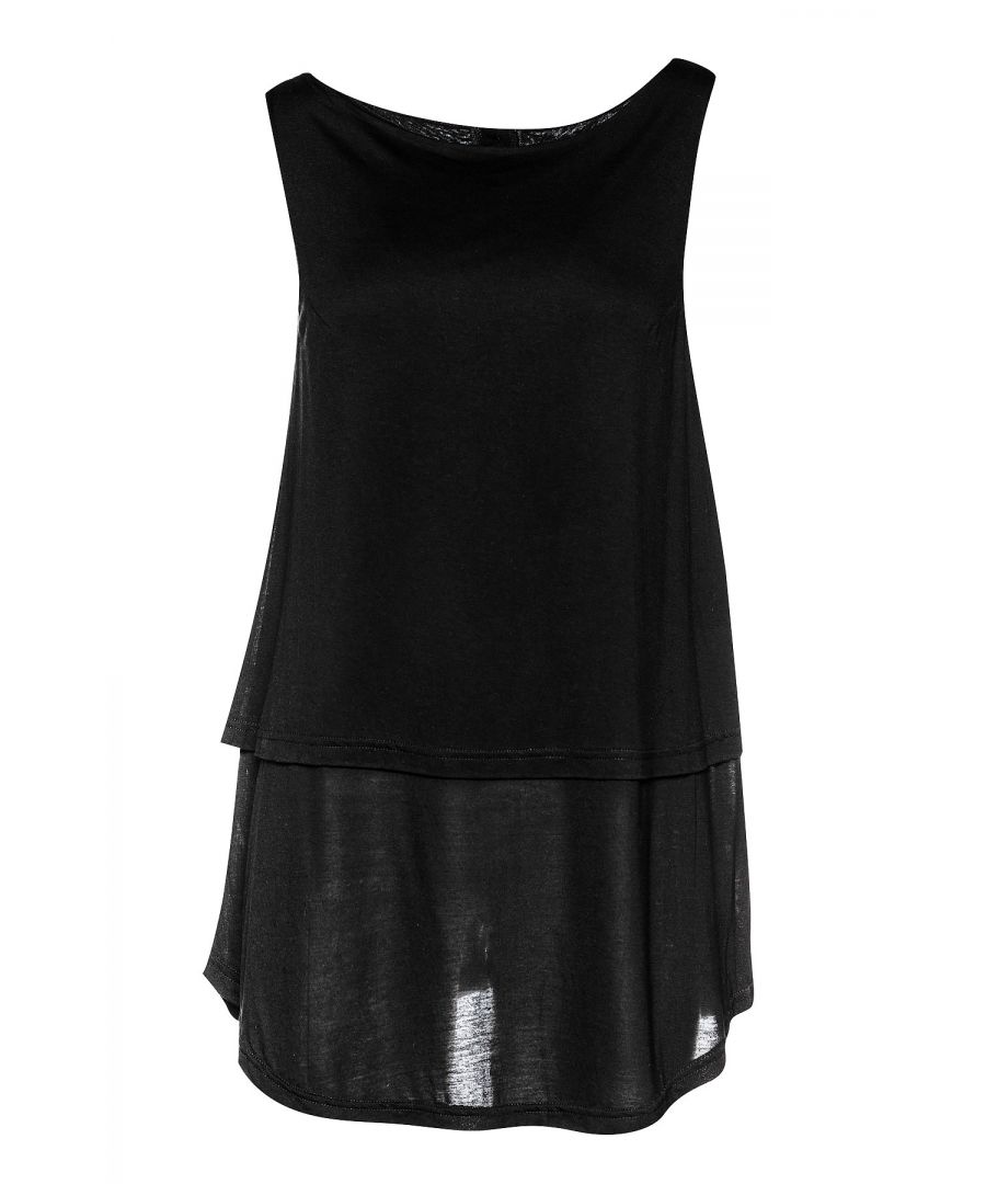 Image for Black Sleeveless Layered Top