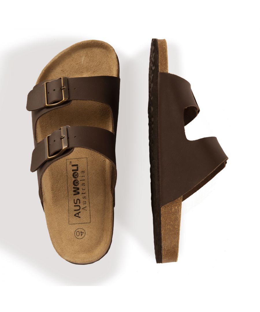 Perfect sandal for warmer weather – unisex sizing up to UK13 \n Soft genuine leather upper \n Full premium leather suede insole \n Lightweight mid-sole with padding for extra cushioning and comfort \n Twin buckle straps allowing for an easy adjustment and a great fit  \n EVA outsole – highly durable and lightweight \n The on trend fashion season style, great value for a full leather product  \n 100% brand new and high quality, comes in a branded box, suitable for gifting