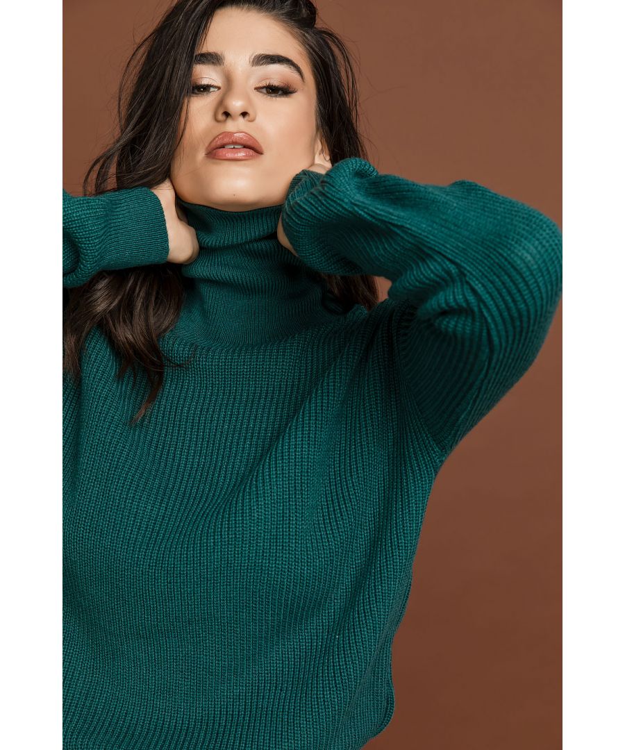 Image for Petrol Blue Turtleneck Pullover by Si Fashion