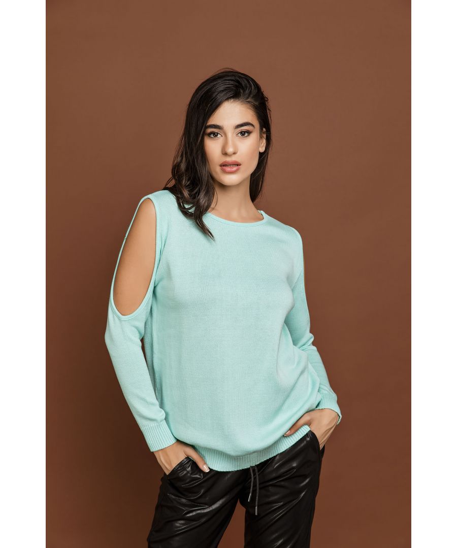 Image for Mint Green Cold Shoulder Top by Si Fashion