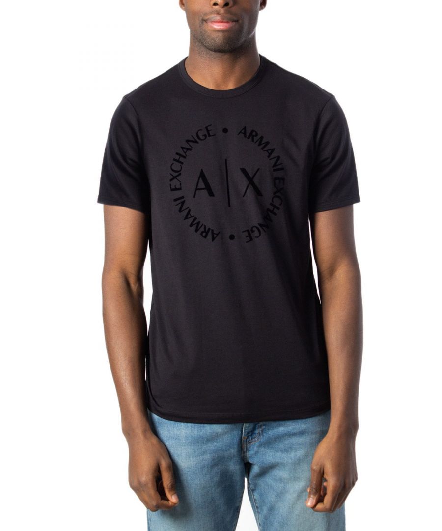 armani exchange mens t-shirt in black cotton - size 2xl