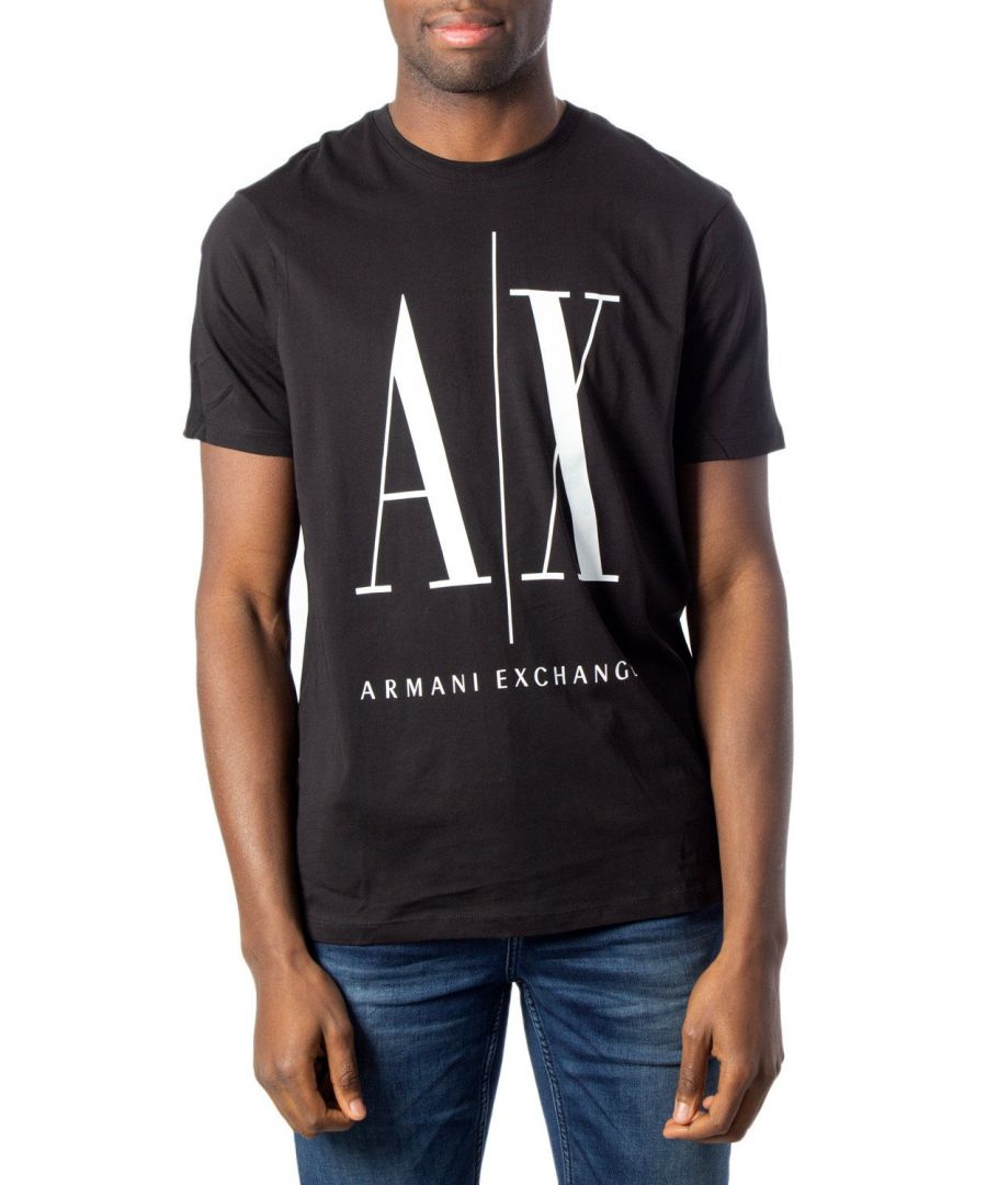 Armani Exchange Mens T-Shirt In Black Cotton - Size Medium