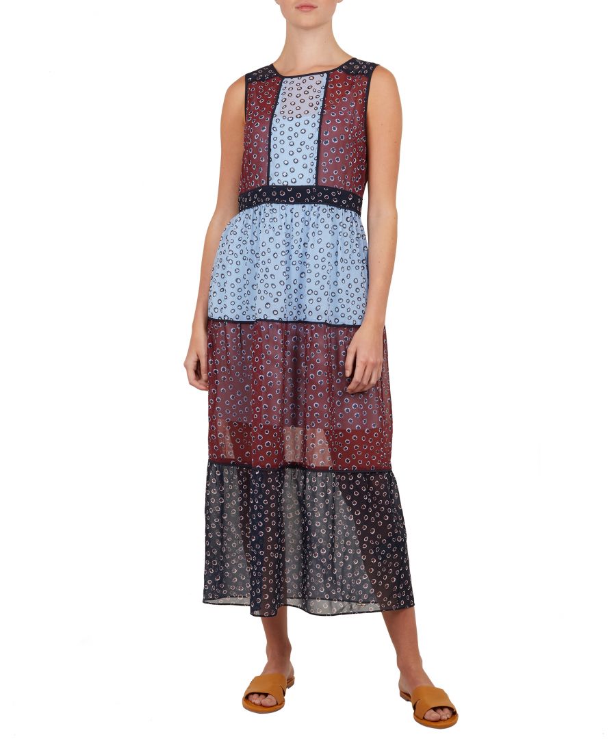 Image for Ted Baker Thyliaa Cabin Floral Dot Midi Dress in Dark Red