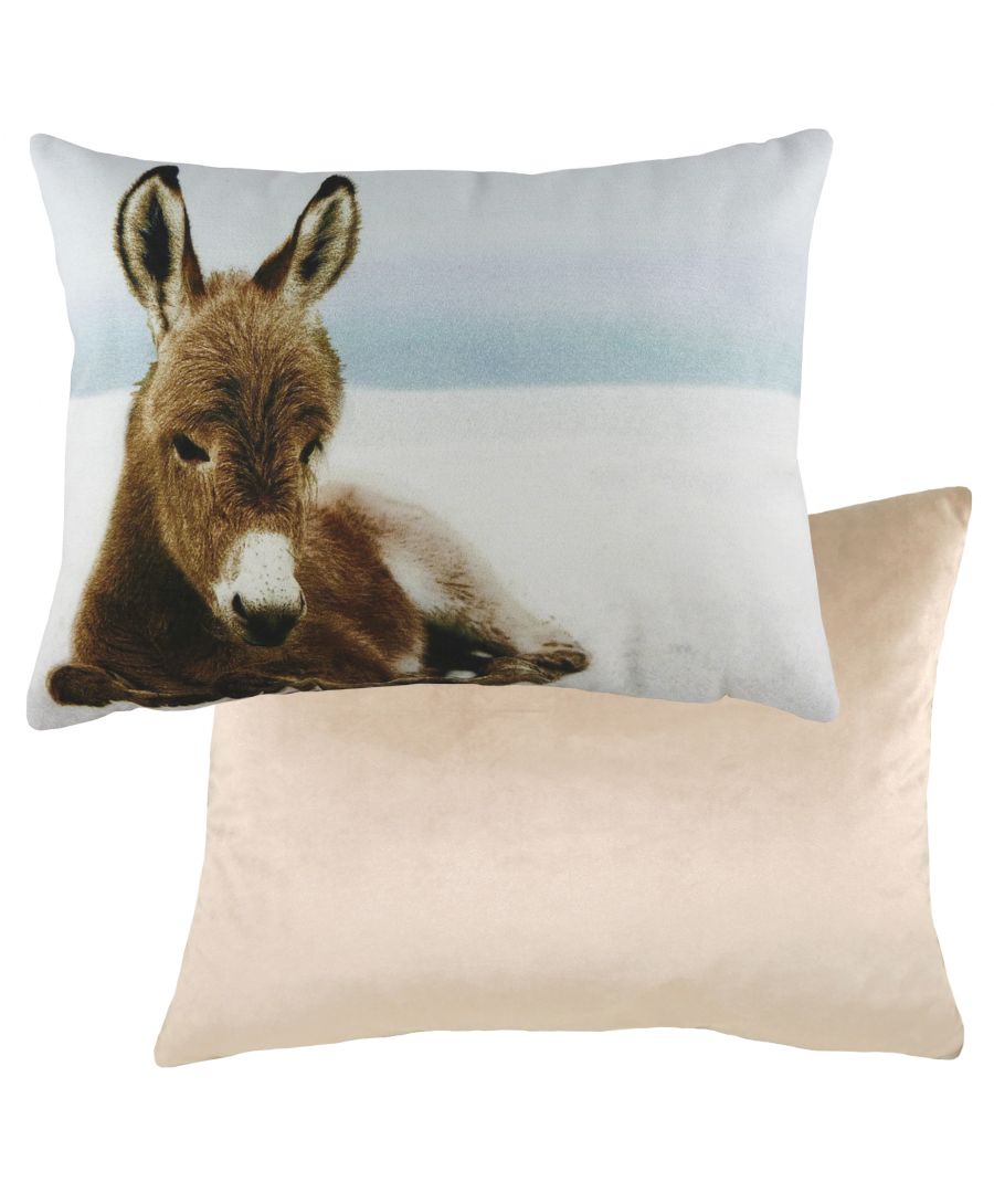 Add some character to your home with this beautiful wintry Donkey design. The design is sure to make you smile and the wintry setting will bring a sense of cosiness to your home, pair with other neutral soft furnishings and lots of textures to add a warm and cosy feel to your interior.