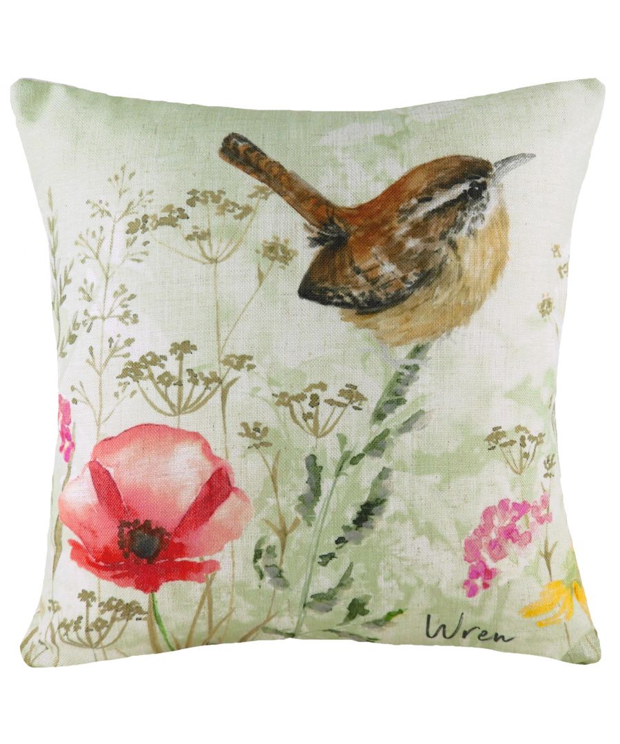 Bring a little wildlife to your interior with this super sweet watercolour style design of a Wren. With a soft plain reverse - this cushion will be the perfect touch to any country or neutral home.