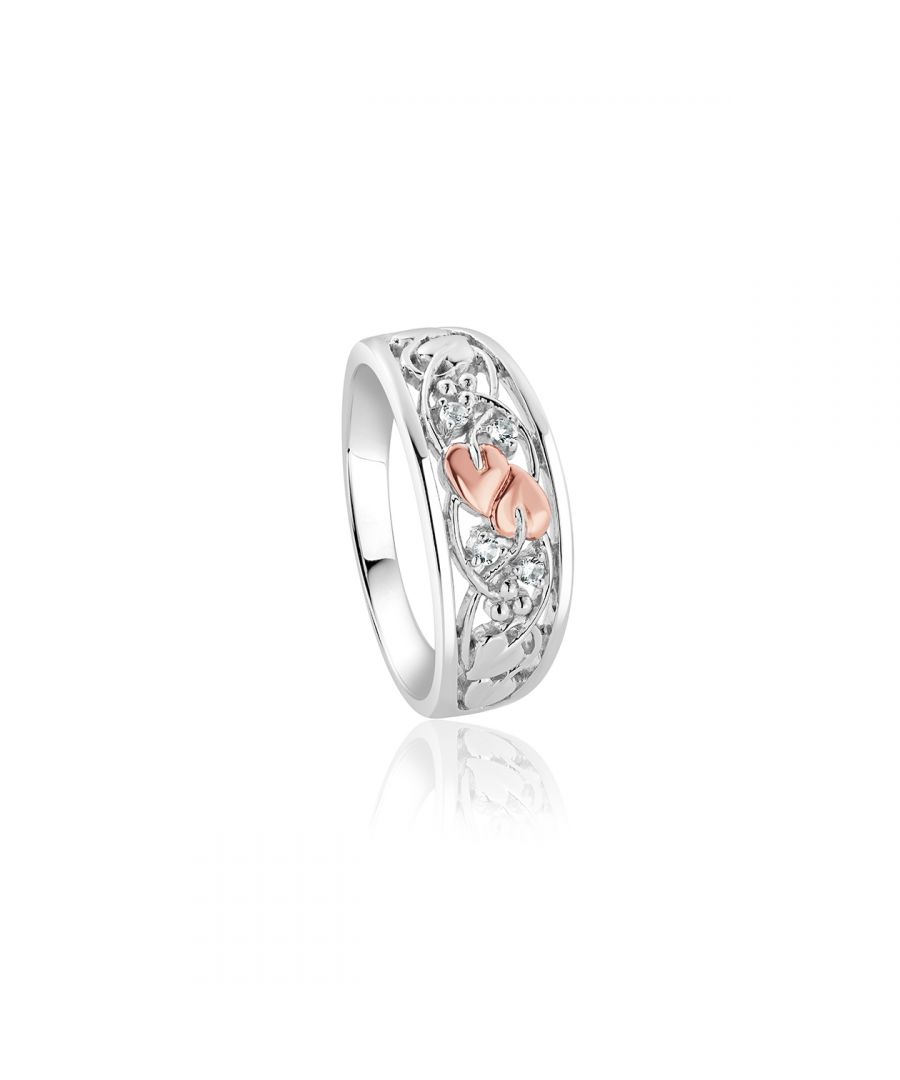 Inspired by the story of the great Tree of Life, this ring features a beautiful intertwining filigree design. Incorporating wild vines, leaves and berries the Tree of Life ring symbolises the natural beauty and evolution of all life.Crafted in Sterling Silver and 9ct rose gold containing rare Welsh gold within, creating a most unique piece of jewellery that can be treasured forever.