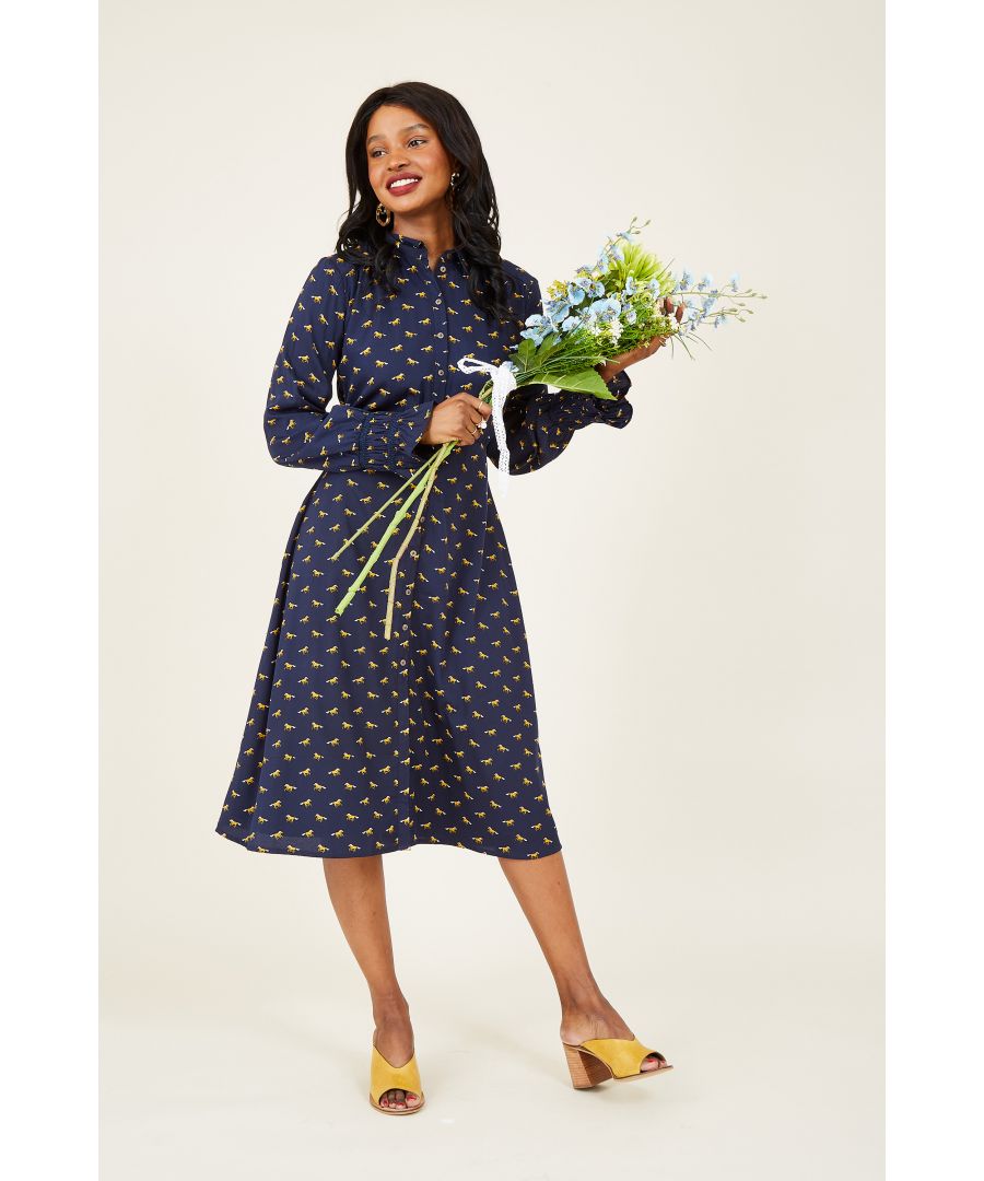 If you're an animal lover, you'll want to take a closer look at our Horse Shirt Dress. Packed with utility details, it's designed with long cuffed sleeves, a relaxed collar and buttons on the front. A flattering waist tie runs around the waist to secure your shape, whilst the soft fabric gives it a casual edge. Dress it down with a pair of boots.