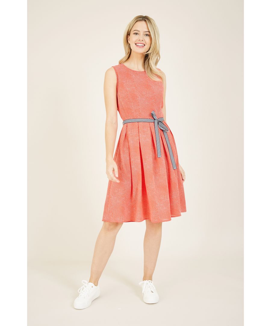 Yumi Black Spot Dress With Contrast 