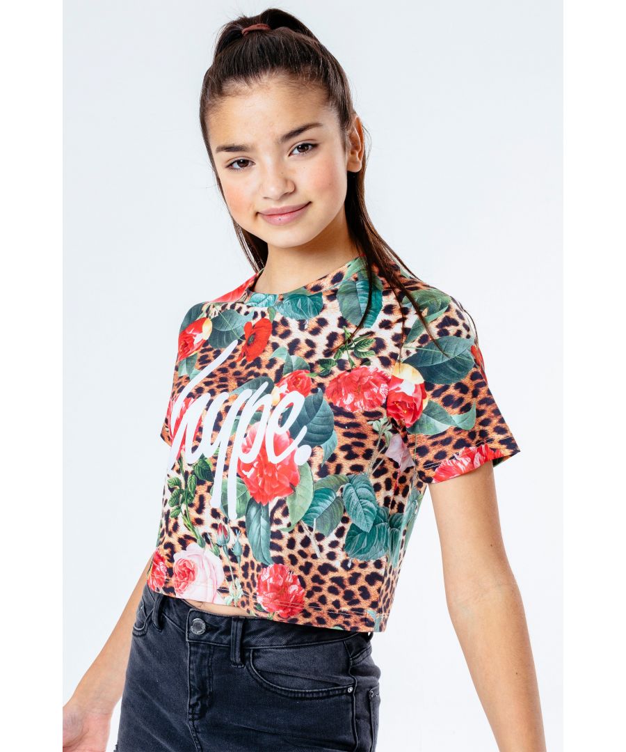 Image for Hype Jungle Leopard Kids Crop T-Shirt