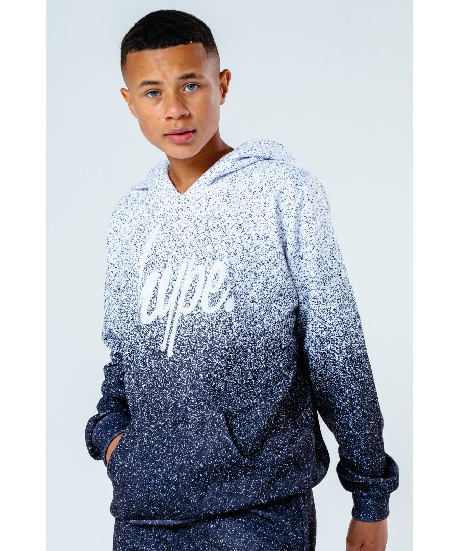 Hype Boys Speckle Fade Kids Pullover Hoodie - Black/White - Size 3-4Y