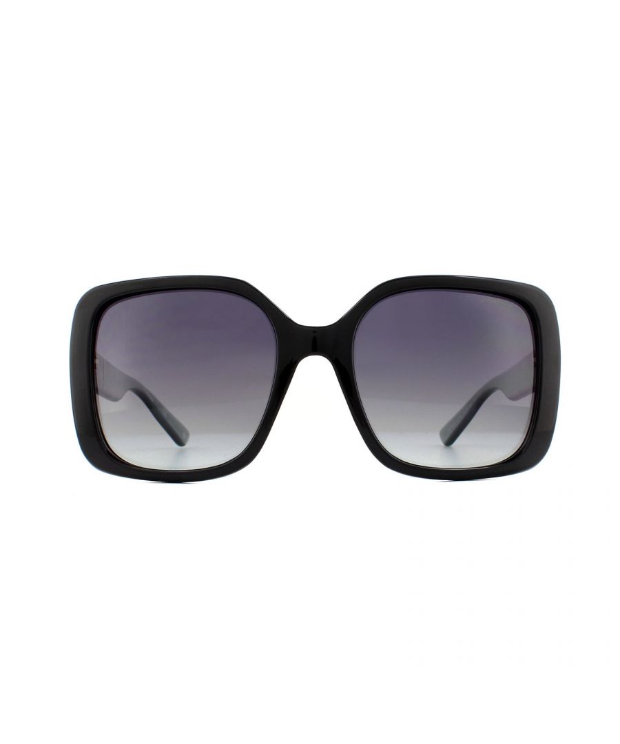 Polaroid zonnebrillen PLD 4072/S 807 WJ Black Gray Gradient Polarisated zijn een oversized stijl met een gewaagde vierkante vorm naar dit dikke frame. Het beschikt over een mooi vloeiend lettertype polaroid -logo op de tempels en de linkerlens