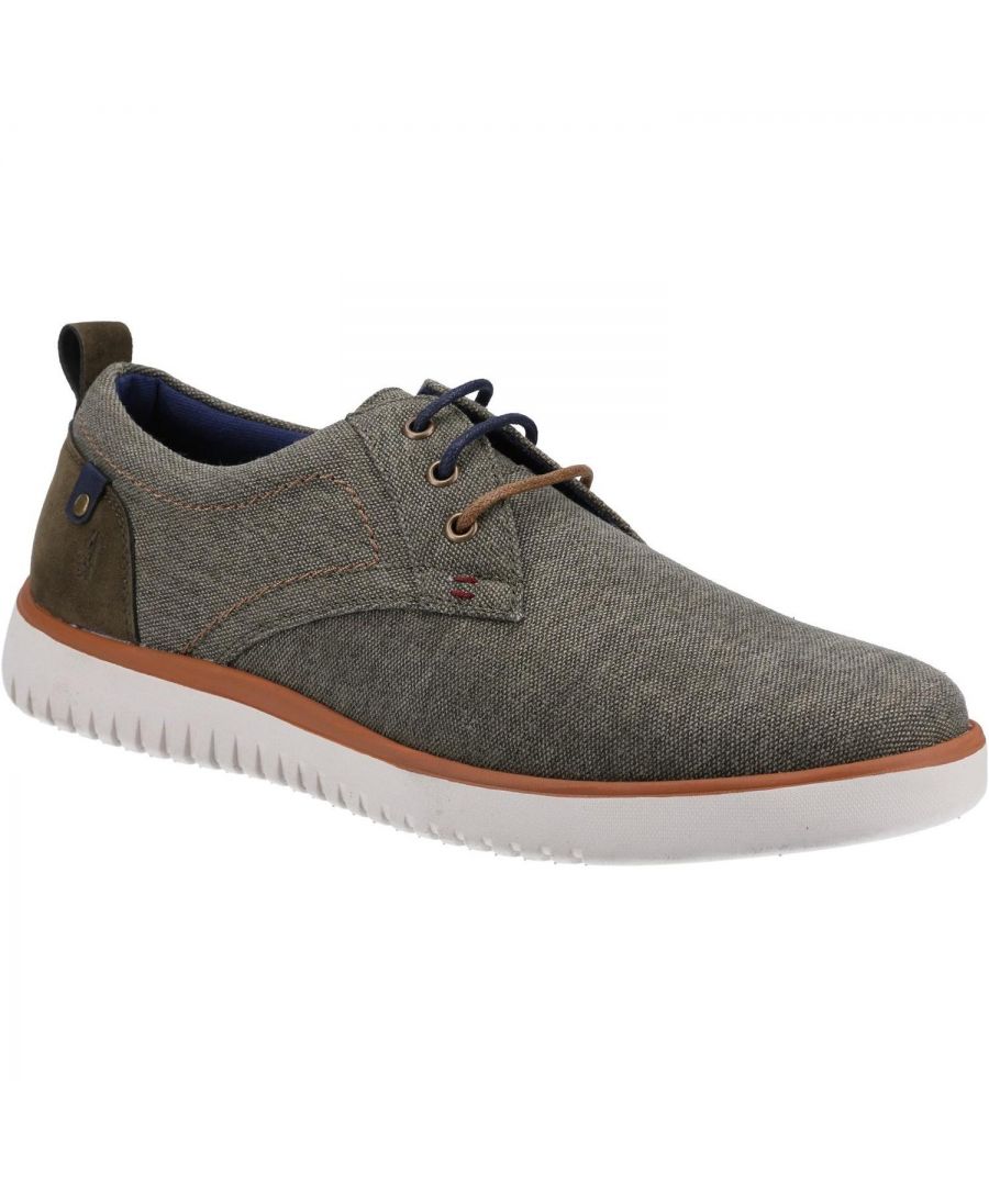 Hush Puppies Mens Summer Casual Blue Vegan Friendly Slip On Danny Canvas Shoe by Hush Puppies 
