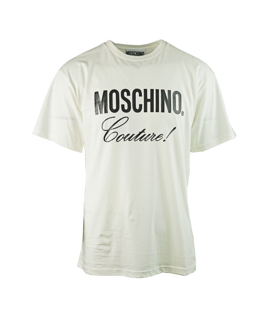 Moschino A0710 5240 1002 T-Shirt. Oversize Fit. 100% Cotton. Branded Logo Print On Front. Short Sleeves. Round Crew Neck