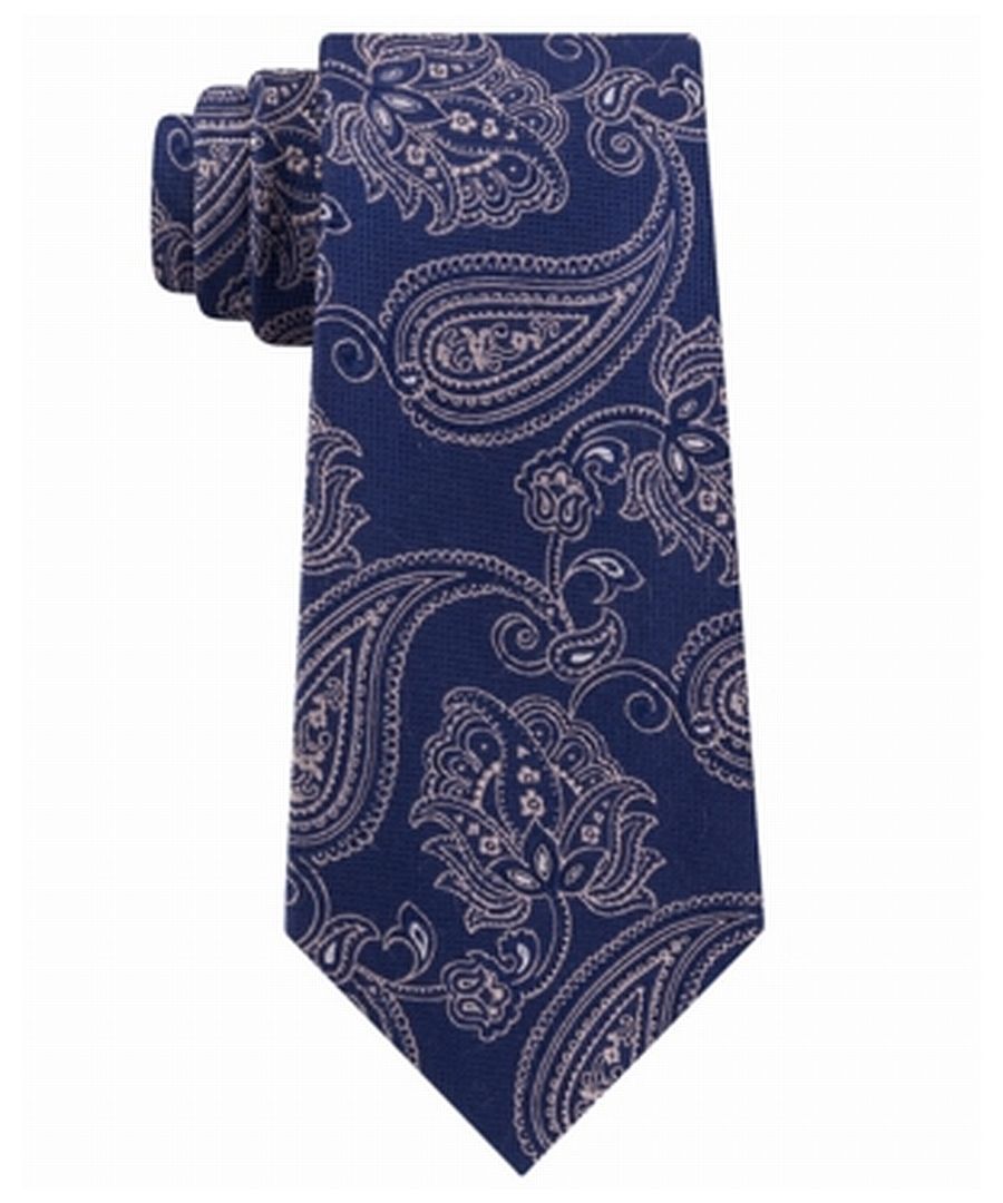 Image for Michael Kors Men's Neck Tie Blue Classic Paisley Skinny Slim Silk