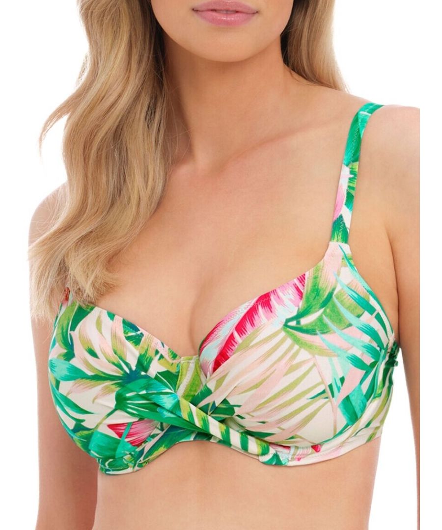 Fantasie Womens Langkawi Full Cup Bikini Top - Green Nylon - Size 34F