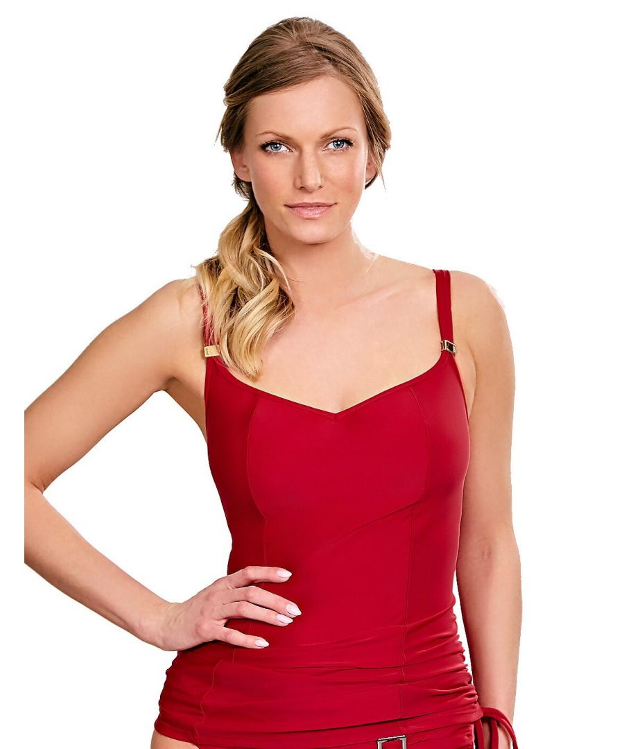 Panache Womens Anya Underwired Tankini Top - Red - Size 30E