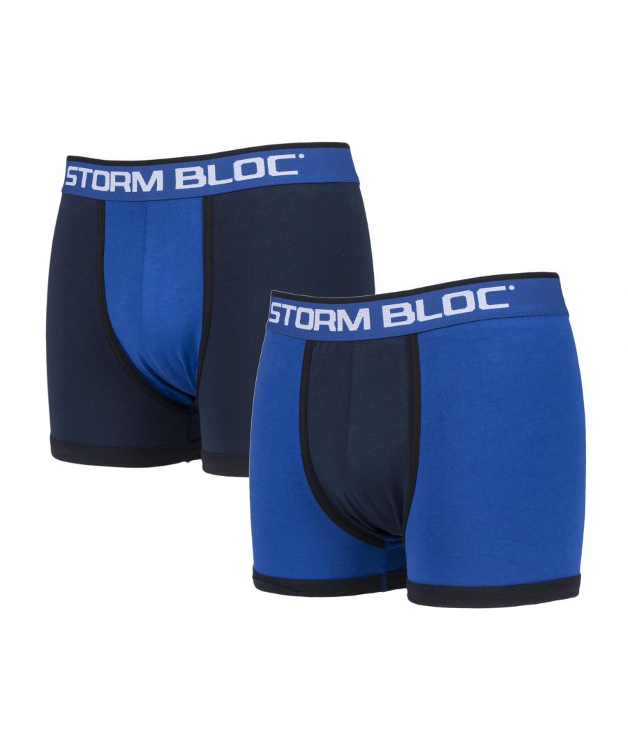 Image for Storm Bloc Men's Cotton Boxer Trunks in Navy (2 Pairs)