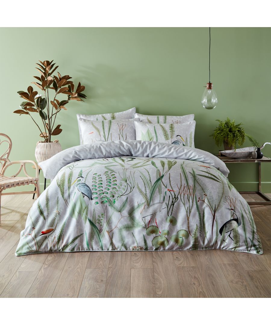 Image for 200 Thread Count Aaliyah Botanical Birds Duvet Cover Set