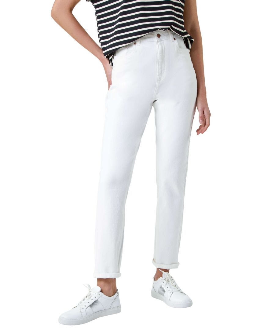 Roman Womens Slim Leg Stretch Mom Jeans - White - Size 20 UK