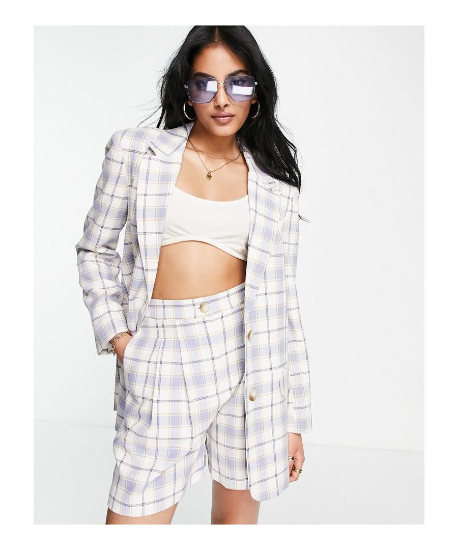 Blazer by ASOS DESIGN Thanks, it's ASOS Check print Notch lapels Two-button fastening Side pockets Slim fit  Sold By: Asos