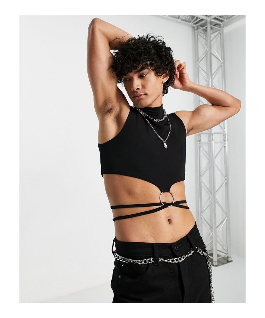 Vests by ASOS DESIGN Next stop: checkout High neck Silver-tone ring detail Tie fastening Muscle fit  Sold By: Asos