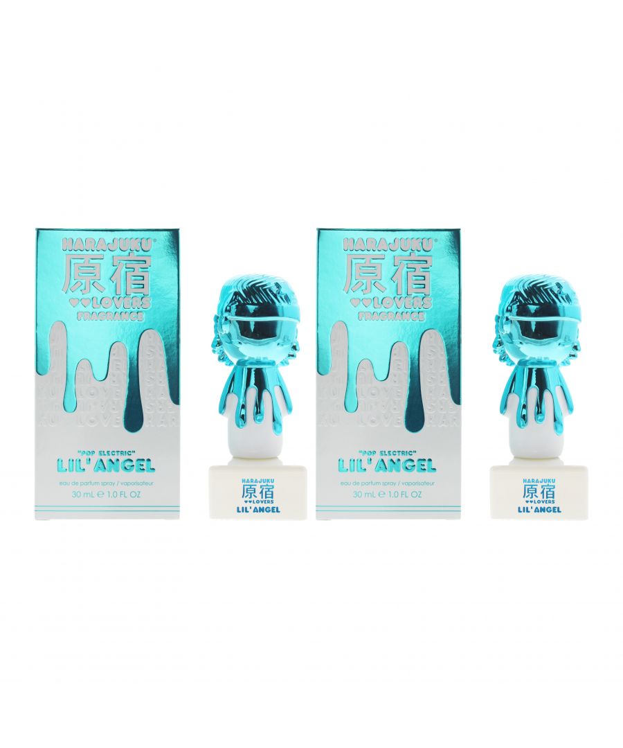 Gwen Stefani Womens Harajuku Lovers Pop Electric Lil' Angel Eau de Parfum 30ml Spray For Her x 2 - One Size