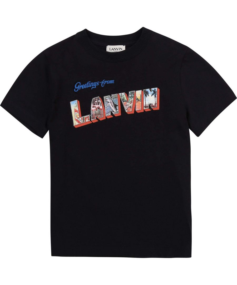 Image for Lanvin Boys Graphic Print T-shirt Navy