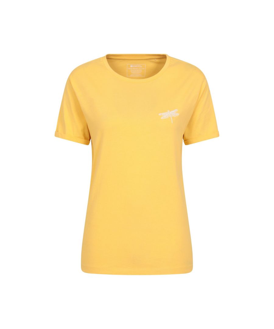 Mountain Warehouse Womens/Ladies Dragonfly Organic Loose Fit T-Shirt (Pale Yellow) - Size 10 UK