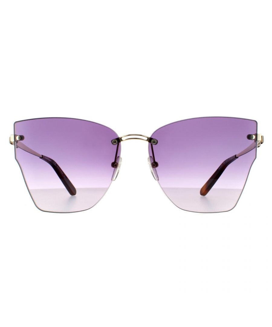 Salvatore Ferragamo Butterfly Womens Gold Violet 90041091 Salvatore Ferragamo are a gorgeous butterfly design with an upswept brow line and semi rimless lenses. Salvatore Ferragamo logo embellishes the frame front and wraps around to the super slim metal temp
