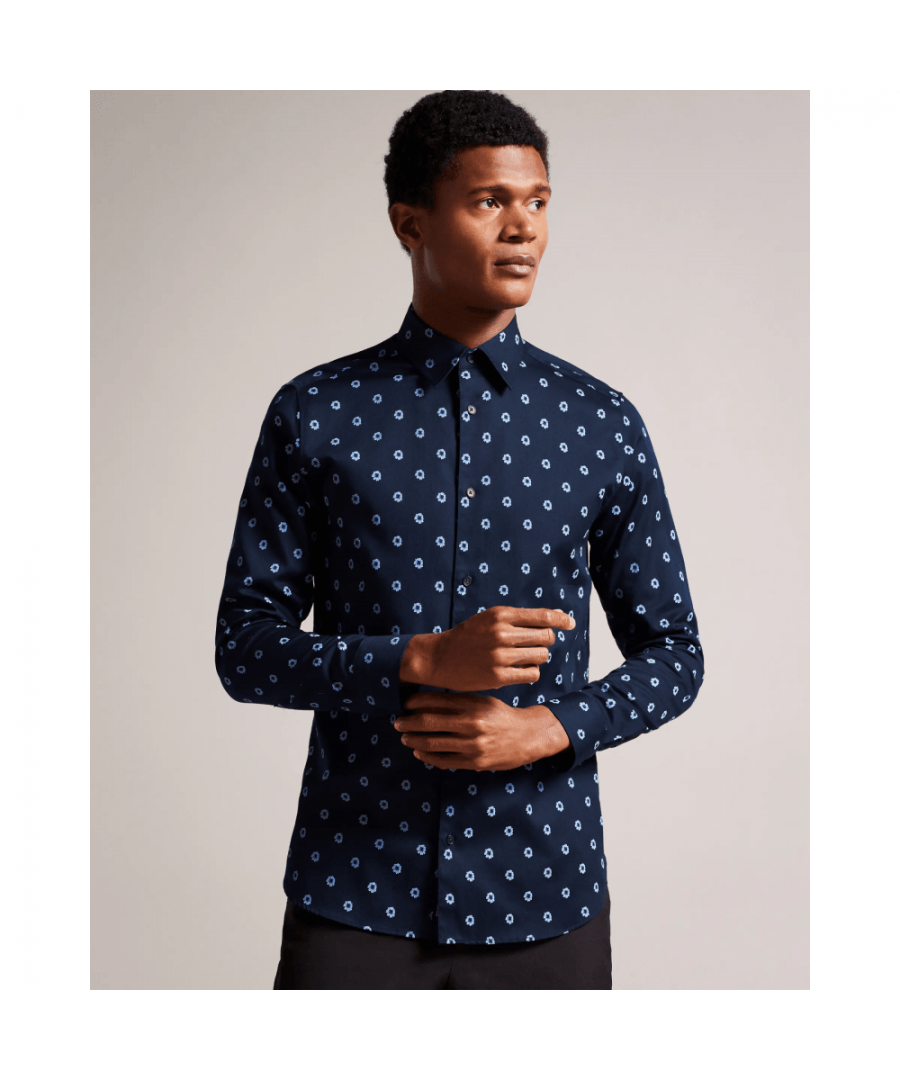 Ted Baker Frith Flower Print Shirt in Blue for Men