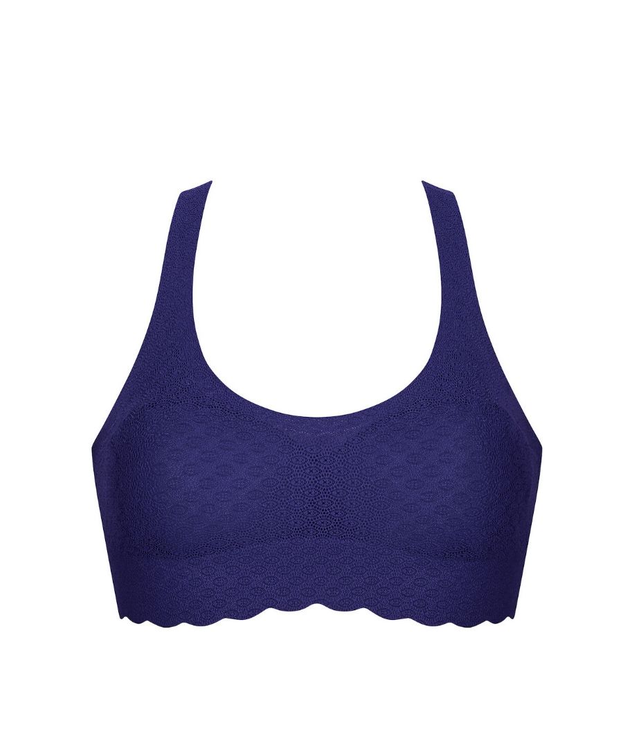 Sloggi ZERO Feel Lace Bralette Top. Lightly padded, wide straps and seamless finish. Product is made of 58% Polyamide, 42% Elastane and is machine washable.